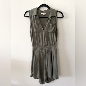 Lauren Conrad Green Romper with Back Cut Out
